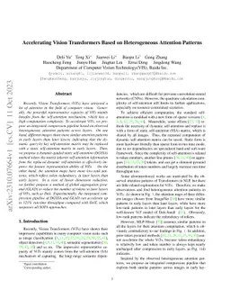 Accelerating Vision Transformers Based on Heterogeneous Attention
  Patterns