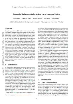 Composite Backdoor Attacks Against Large Language Models