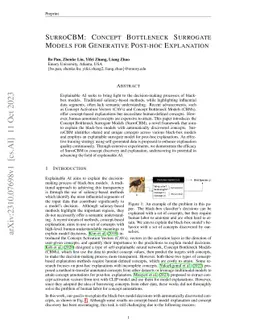 SurroCBM: Concept Bottleneck Surrogate Models for Generative Post-hoc
  Explanation