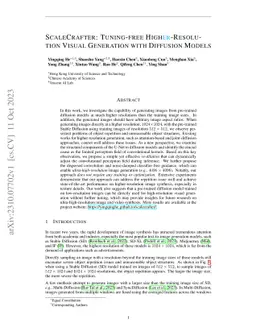 ScaleCrafter: Tuning-free Higher-Resolution Visual Generation with
  Diffusion Models