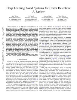 Deep Learning based Systems for Crater Detection: A Review