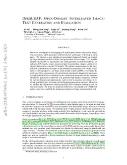 OpenLEAF: Open-Domain Interleaved Image-Text Generation and Evaluation