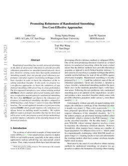 Promoting Robustness of Randomized Smoothing: Two Cost-Effective
  Approaches