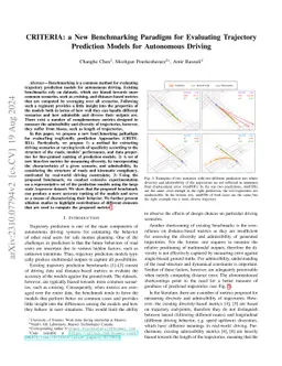 CRITERIA: a New Benchmarking Paradigm for Evaluating Trajectory
  Prediction Models for Autonomous Driving