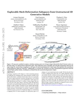 Explorable Mesh Deformation Subspaces from Unstructured Generative
  Models