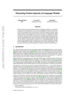 Measuring Feature Sparsity in Language Models