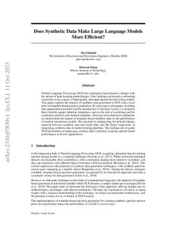 Does Synthetic Data Make Large Language Models More Efficient?