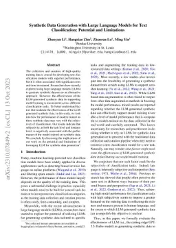 Synthetic Data Generation with Large Language Models for Text
  Classification: Potential and Limitations