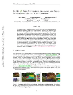 CrIBo: Self-Supervised Learning via Cross-Image Object-Level
  Bootstrapping