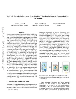 DeePref: Deep Reinforcement Learning For Video Prefetching In Content
  Delivery Networks