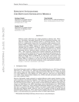 Efficient Integrators for Diffusion Generative Models