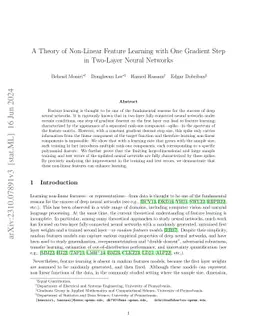 A Theory of Non-Linear Feature Learning with One Gradient Step in Two-Layer Neural Networks