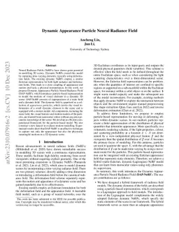 Dynamic Appearance Particle Neural Radiance Field