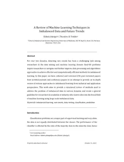 A Review of Machine Learning Techniques in Imbalanced Data and Future Trends