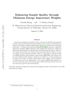 Enhancing Sample Quality through Minimum Energy Importance Weights