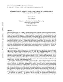Hyperparameter Adaptive Search for Surrogate Optimization: A
  Self-Adjusting Approach
