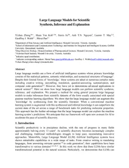 Large Language Models for Scientific Synthesis, Inference and
  Explanation