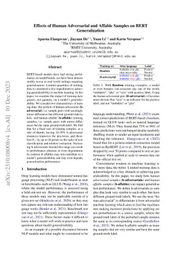 Effects of Human Adversarial and Affable Samples on BERT Generalization