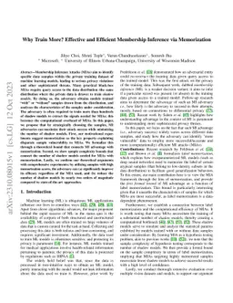 Why Train More? Effective and Efficient Membership Inference via
  Memorization