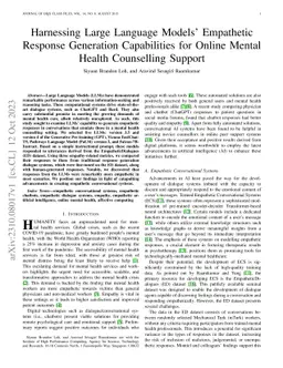Harnessing Large Language Models' Empathetic Response Generation
  Capabilities for Online Mental Health Counselling Support