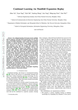 Continual Learning via Manifold Expansion Replay