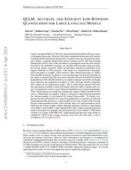 QLLM: Accurate and Efficient Low-Bitwidth Quantization for Large
  Language Models