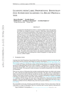 Learning from Label Proportions: Bootstrapping Supervised Learners via
  Belief Propagation