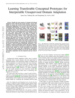 Learning Transferable Conceptual Prototypes for Interpretable
  Unsupervised Domain Adaptation