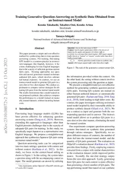 Training Generative Question-Answering on Synthetic Data Obtained from
  an Instruct-tuned Model