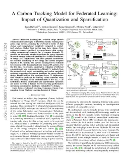 A Carbon Tracking Model for Federated Learning: Impact of Quantization
  and Sparsification