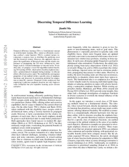 Discerning Temporal Difference Learning