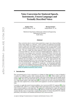 Voice Conversion for Stuttered Speech, Instruments, Unseen Languages and
  Textually Described Voices