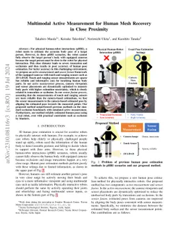 Multimodal Active Measurement for Human Mesh Recovery in Close Proximity