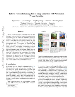 Tailored Visions: Enhancing Text-to-Image Generation with Personalized
  Prompt Rewriting