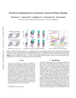 Fast Discrete Optimisation for Geometrically Consistent 3D Shape
  Matching