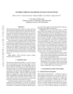 Invisible Threats: Backdoor Attack in OCR Systems