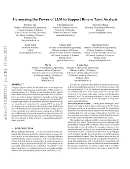 Harnessing the Power of LLM to Support Binary Taint Analysis