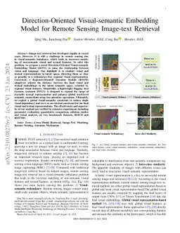 Direction-Oriented Visual-semantic Embedding Model for Remote Sensing
  Image-text Retrieval