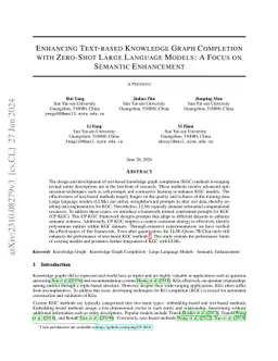 Enhancing Text-based Knowledge Graph Completion with Zero-Shot Large
  Language Models: A Focus on Semantic Enhancement