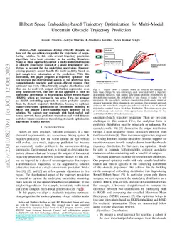 Hilbert Space Embedding-based Trajectory Optimization for Multi-Modal
  Uncertain Obstacle Trajectory Prediction