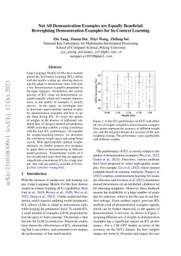 Not All Demonstration Examples are Equally Beneficial: Reweighting
  Demonstration Examples for In-Context Learning