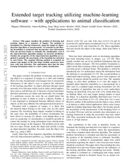 Extended target tracking utilizing machine-learning software -- with
  applications to animal classification