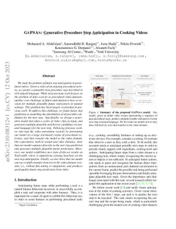GePSAn: Generative Procedure Step Anticipation in Cooking Videos