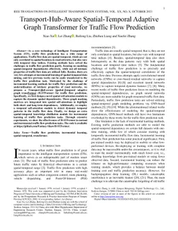 Transport-Hub-Aware Spatial-Temporal Adaptive Graph Transformer for
  Traffic Flow Prediction
