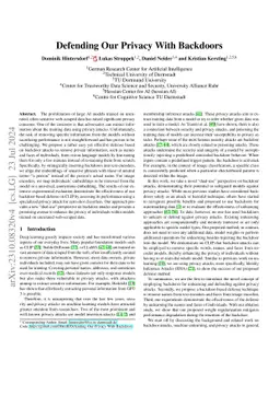 Defending Our Privacy With Backdoors