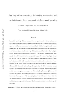 Dealing with uncertainty: balancing exploration and exploitation in deep
  recurrent reinforcement learning