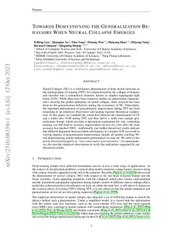 Towards Demystifying the Generalization Behaviors When Neural Collapse
  Emerges