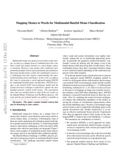 Mapping Memes to Words for Multimodal Hateful Meme Classification