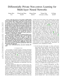 Differentially Private Non-convex Learning for Multi-layer Neural
  Networks