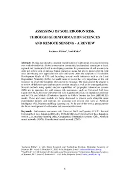 Assessing of Soil Erosion Risk Through Geoinformation Sciences and
  Remote Sensing -- A Review